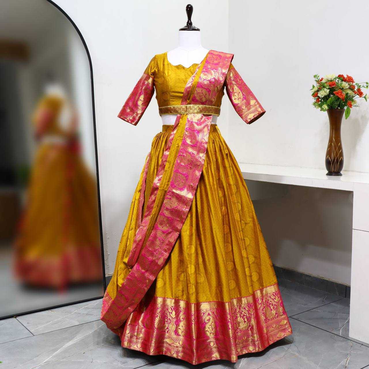 YNF SILK COTTON GRO 7097 WHOLESALE LEHENGAS MANUFACTURER     