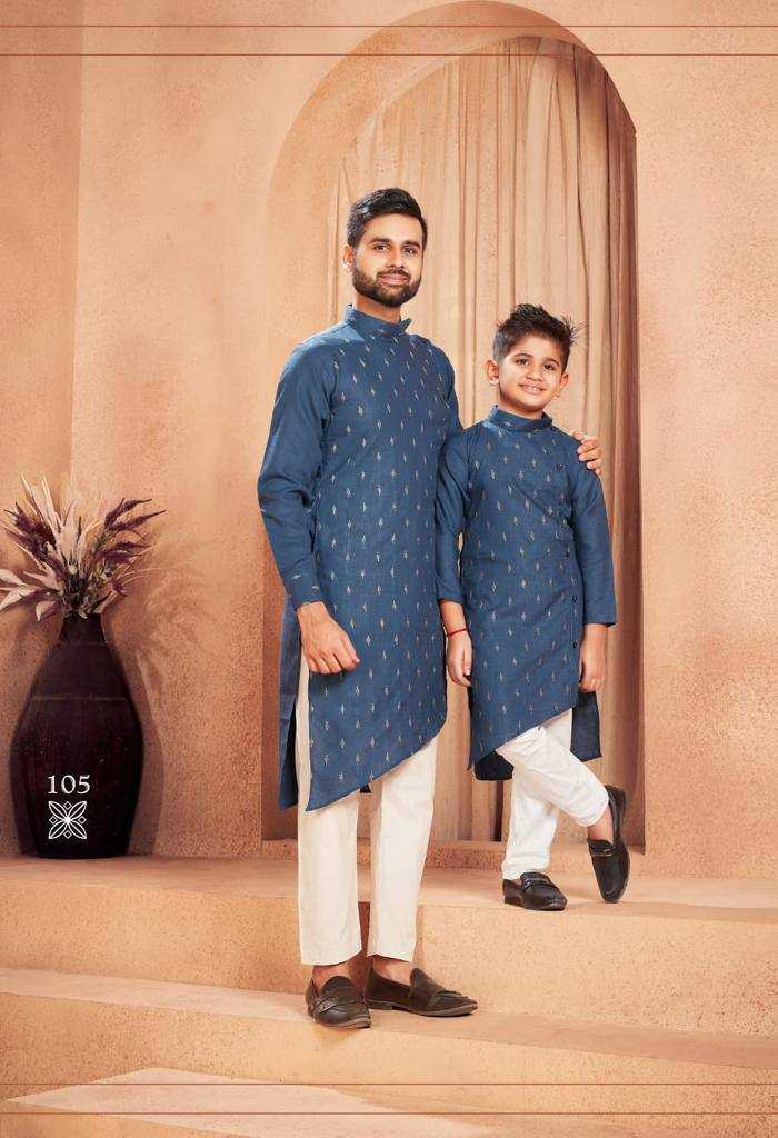 YNF COTTON KSB 106 MENS WEAR WHOLESALE FATHER SON COMBO WEARS MANUFACTURER