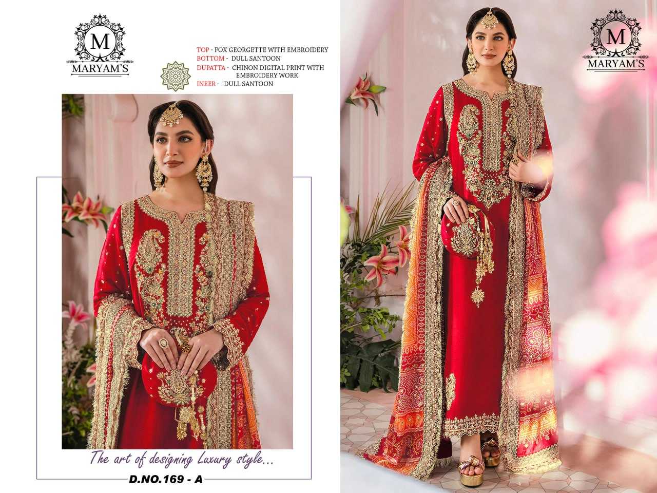 YNF FAUX GEORGETTE KAL 169 SUITS & DRESSES WHOLESALE UNSTITCHED SUITS EMANUFACTURER