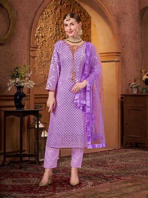 YNF FAUX GEORGETTE KSF TOP SUITS & DRESSES ISLAMIC CLOTHING WHOLESALE LADIES PAKISTANI EMBROIDERY SUITS MANUFACTURER              