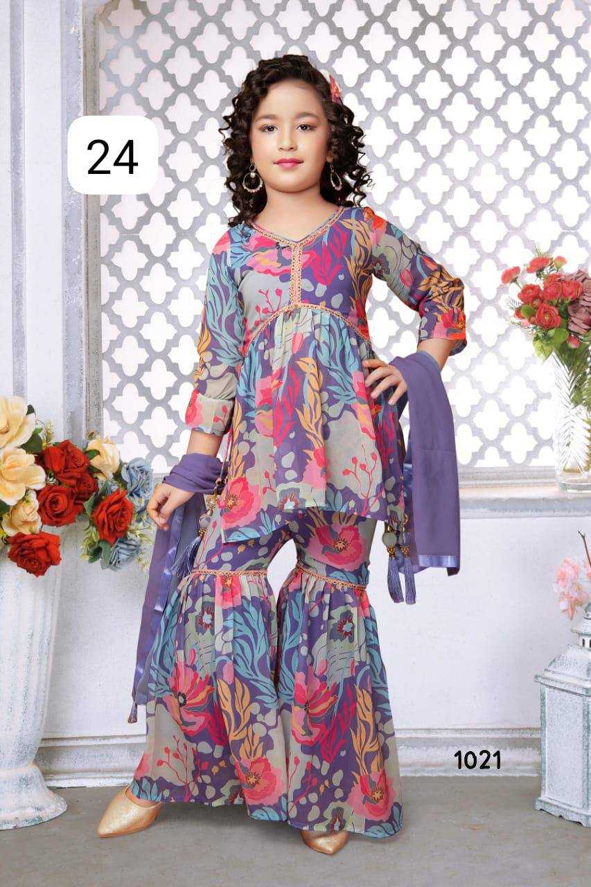 YNF GEORGETTE KSB 1025 KIDS WEAR WHOLESALE KIDS SHARARA MANUFACTURER