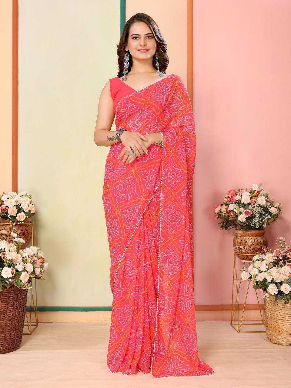 YNF GEORGETTE RSF 745 SAREES WHOLESALE READY TO WEAR GEORGETTE PRE DRAPED SAREES EMANUFACTURER