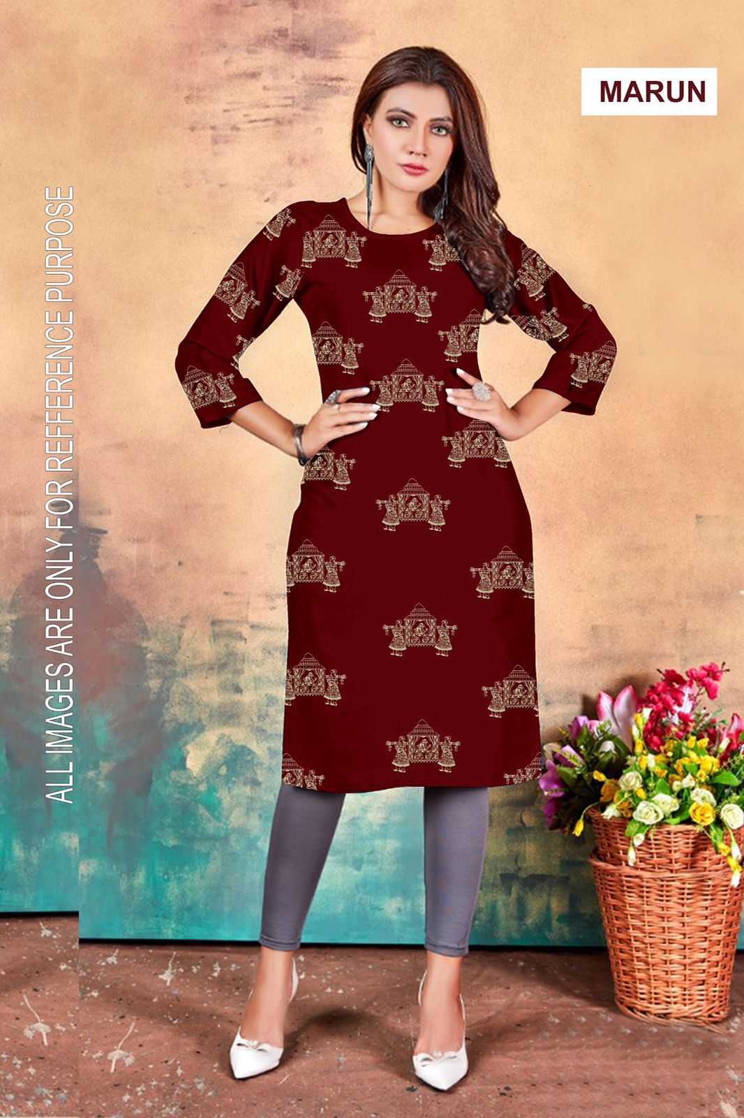 YNF HEAVY RAYON KMD 59 KURTIS WHOLESALE PRINTED RAYON KURTIS MANUFACTURER              