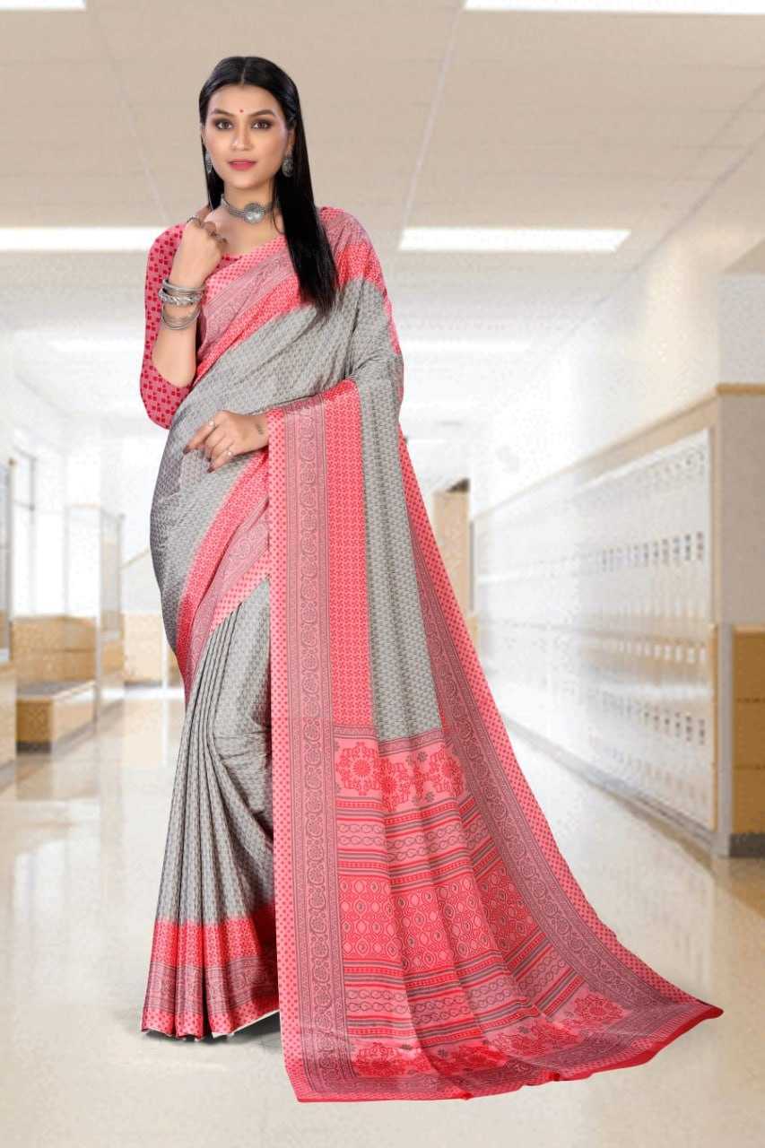 YNF ITALIAN CRAPE SAG UNIFORM-G SAREES WHOLESALE UNIFORM SAREES MANUFACTURER     