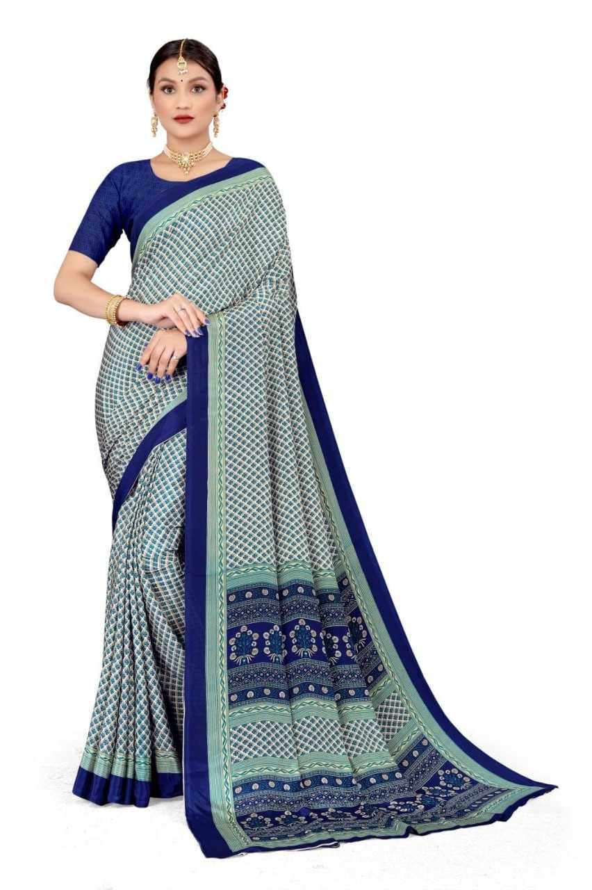 YNF ITALIAN CRAPE SAG UNIFORM-L SAREES WHOLESALE UNIFORM SAREES MANUFACTURER     