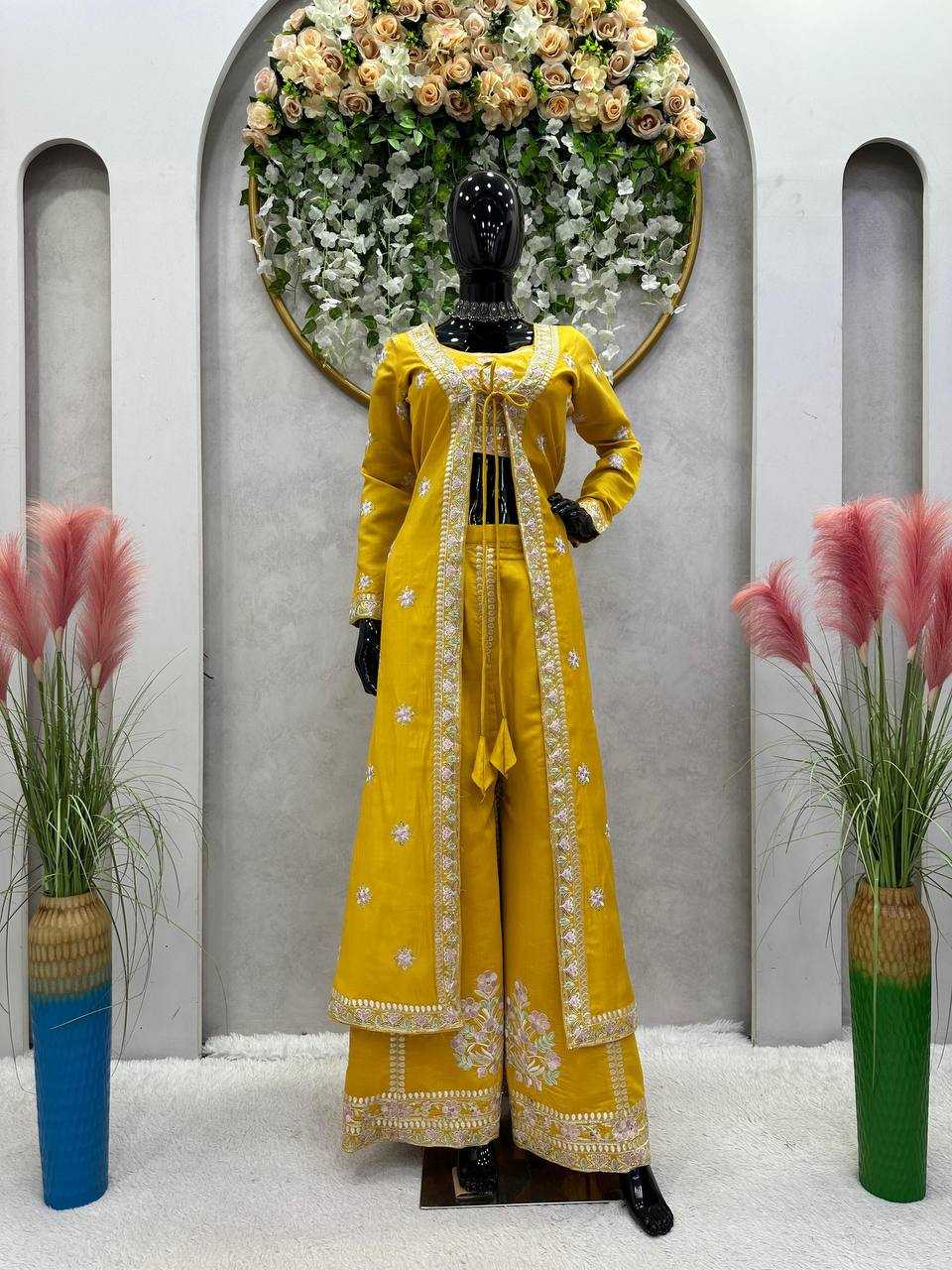 YNF MASLIN RIN169 5706 SUITS & DRESSES WHOLESALE INDO WESTERN DRESSES MANUFACTURER    