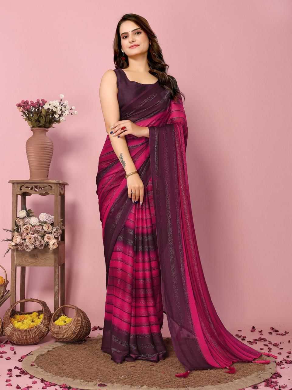 YNF NYLON RDM 738 SAREES WHOLESALE FANCY READY TO WEAR PRE DRAPED SAREES MANUFACTURER