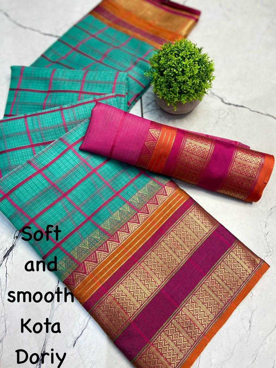 YNF SOFT KOTA RWC 06 SAREES WHOLESALE COTTON LINENE LADIEDS KOTA DORIA SAREES MANUFACTURER