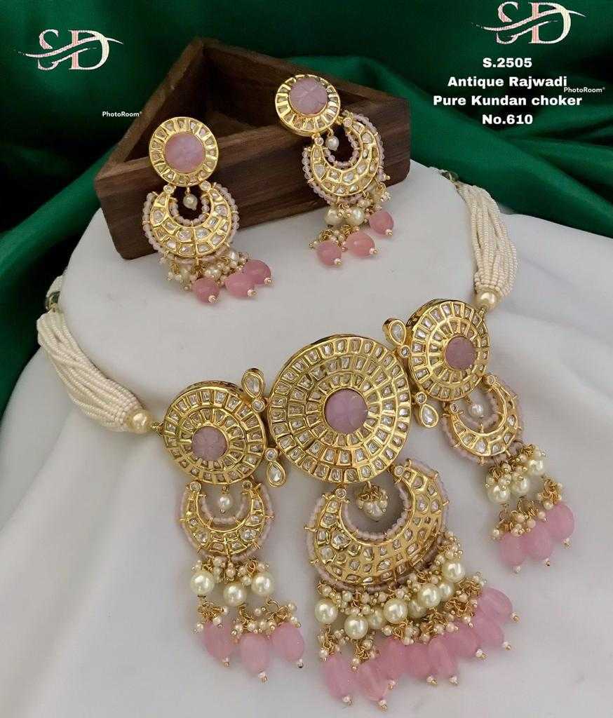 YNF BRASS KUNDAN 25 WHOLESALE KUNDAN NECKLACE SET CHOKER NECKACES MANUFACTURER