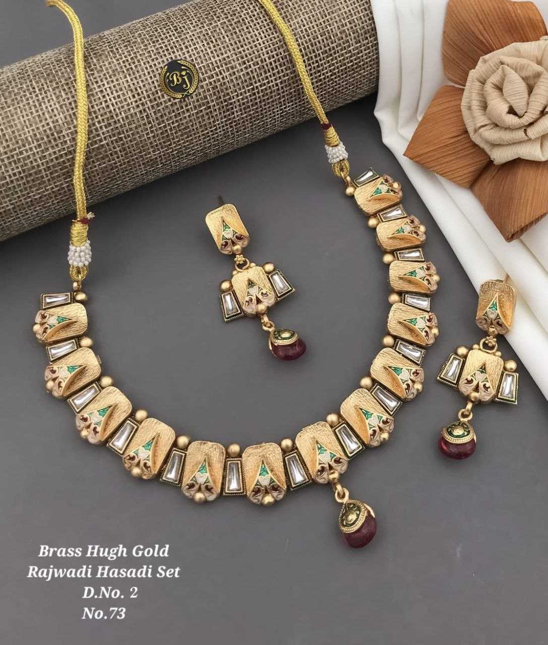 YNF BRASS RAJWADI20 WOMENS JEWELLREY WHOLESALE RAJWADI NECKLACES SET MANUFACTURER