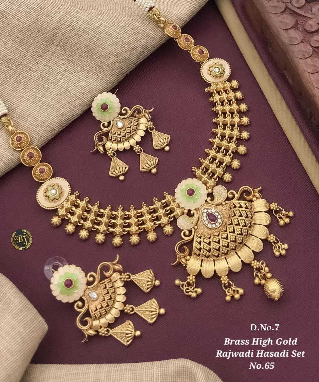 YNF BRASS RAJWADI7 WOMENS JEWELLREY WHOLESALE RAJWADI NECKLACES SET MANUFACTURER