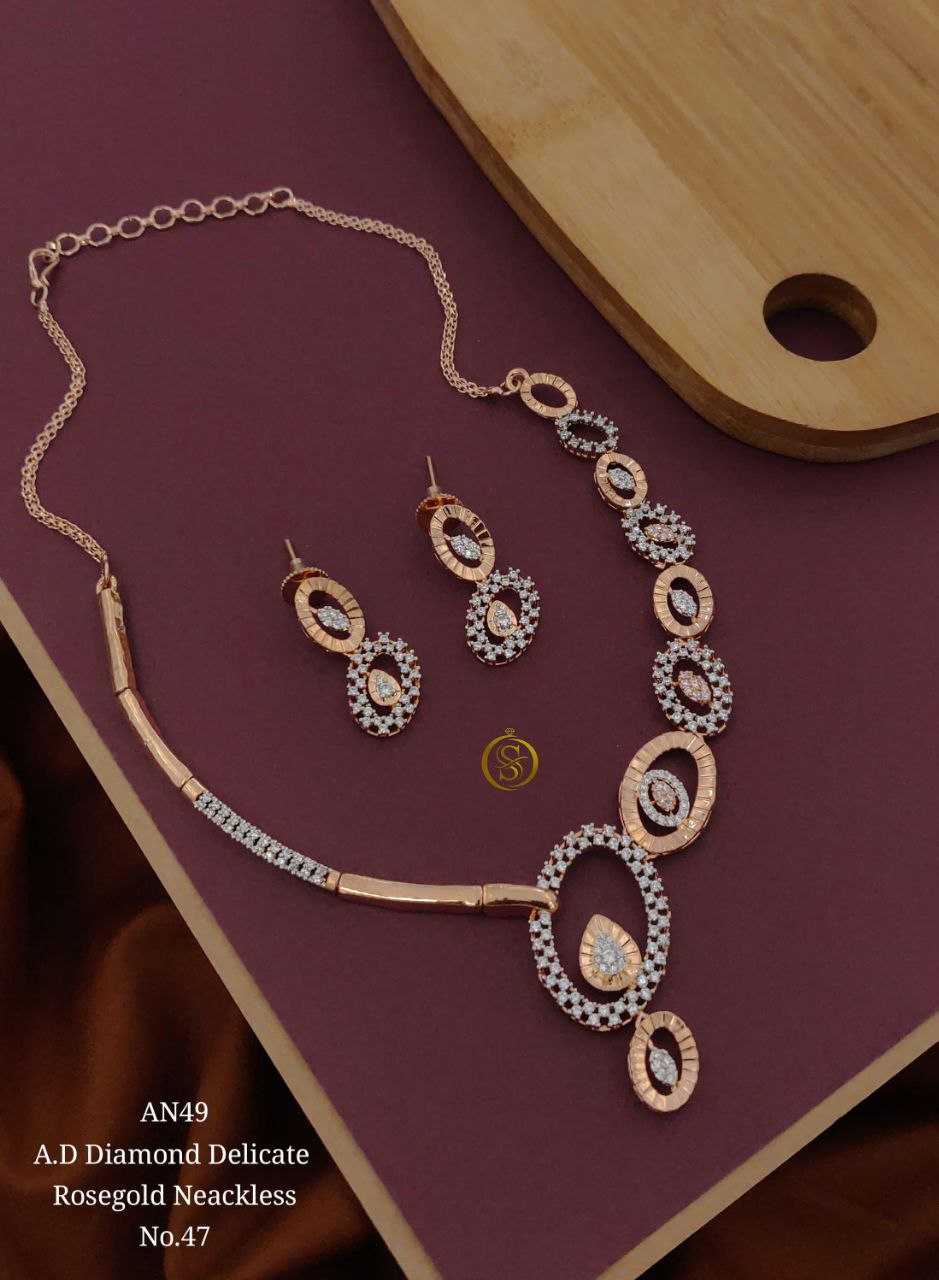 YNF BRASS ROSE6 WOMENS JEWELLREY WHOLESALE AD DIAMOND NECKLACE MANUFACTURER