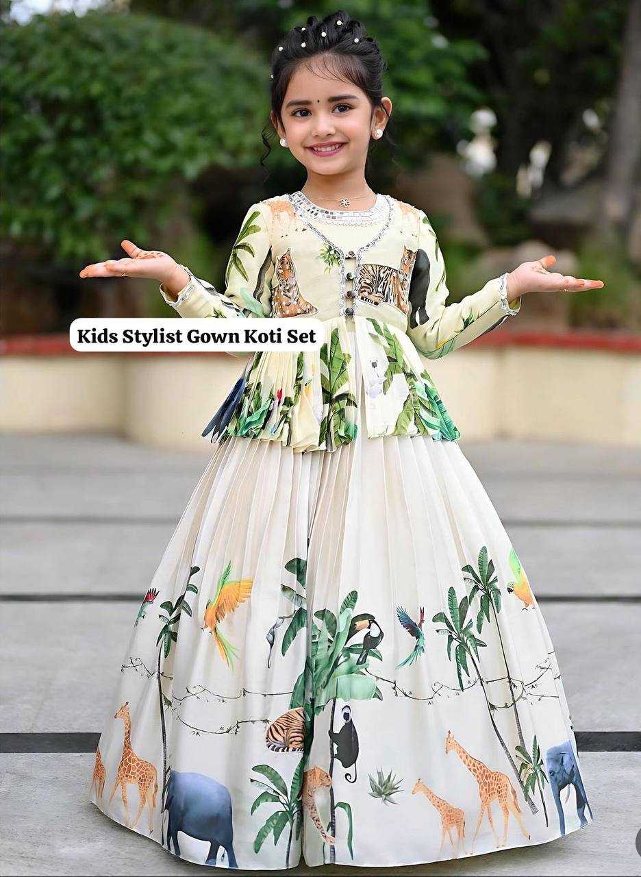 YNF CHINON SILK ROC 183 KIDS WEAR WHOLESALE KIDS GOWNS MANUFACTURER