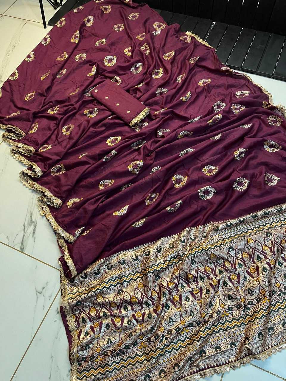 YNF DOLA SILK RWC 39 SAREES WHOLESALE BUTTA SEQUINS WORK SAREES EMANUFACTURER