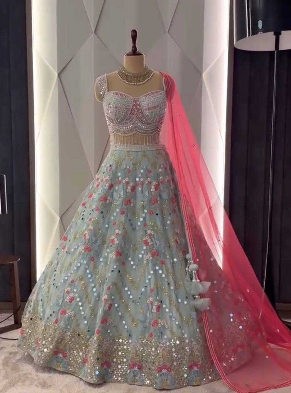 YNF FAUX GEORGETTE RIN108 1636 LEHENGAS WHOLESALE DESIGNER WEDDING EMBROIDERED LEHENGAS MANUFACTURER