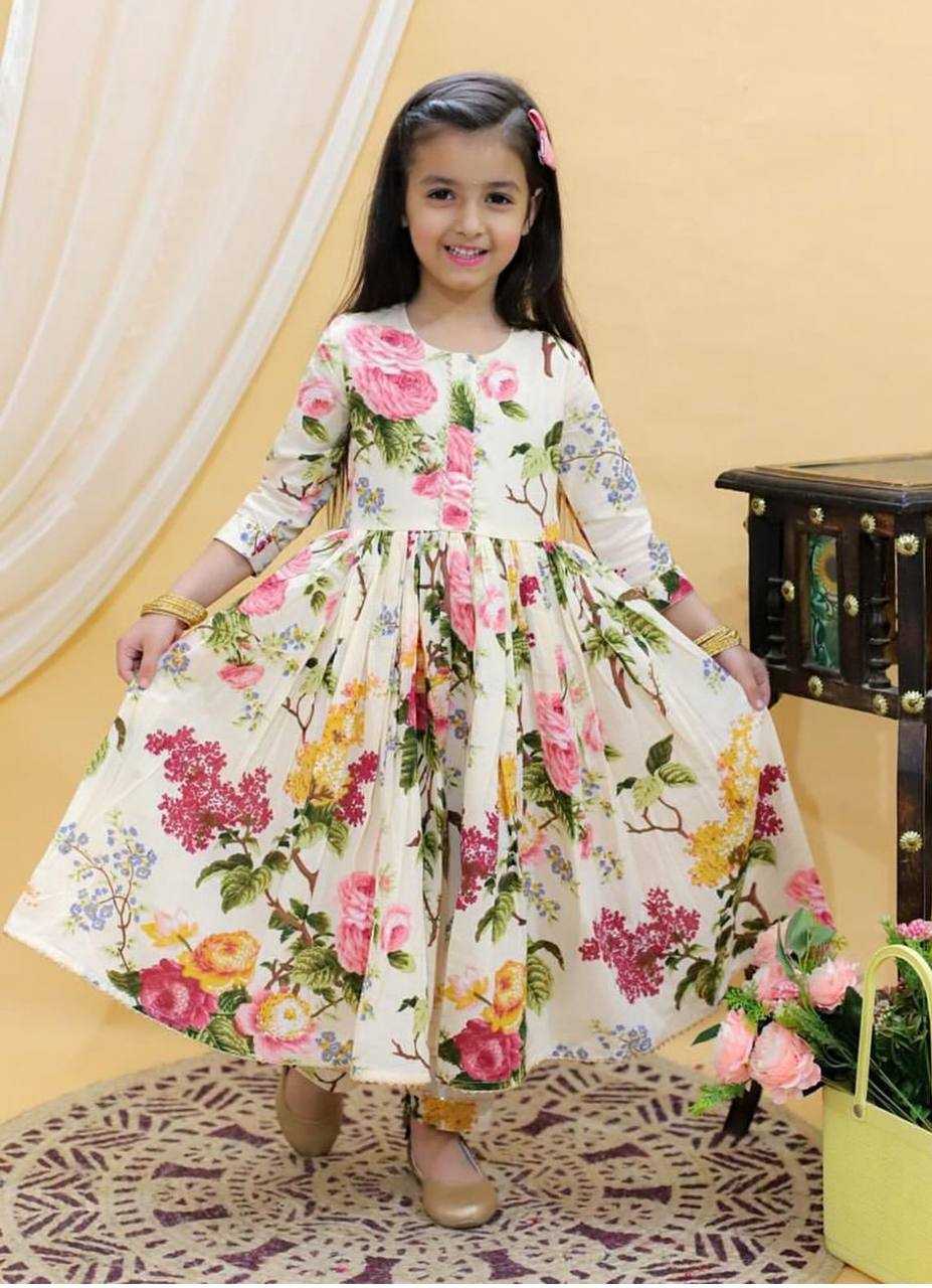 YNF FAUX GEORGETTE ROC 180 KIDS WEAR WHOLESALE KIDS GOWNS MANUFACTURER