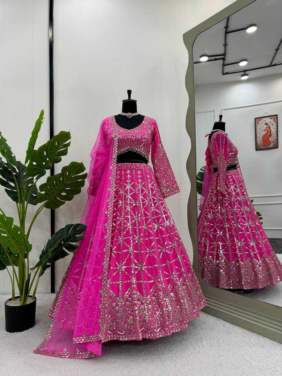 YNF FAUX GEORGETTE RIN162 282 LEHENGAS WHOLESALE DESIGNER TRADITIONAL EMBROIDERED LEHENGAS MANUFACTURER