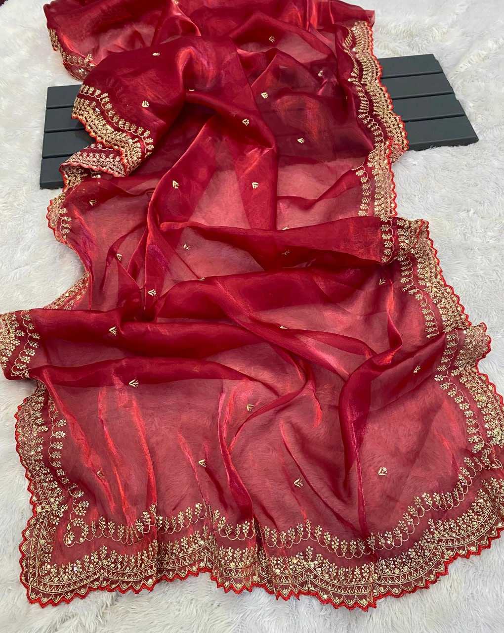 YNF JIMMY CHOO RRS 37 SAREES WHOLESALE JIMMY CHOO SEQUENCE EMBROIDERED SAREES MANUFACTURER