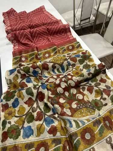 YNF LINEN RAE 07 SAREES WHOLESALE LADIES KALAMKARI BANDHANI BANDHEJ SAREES MANUFACTURER