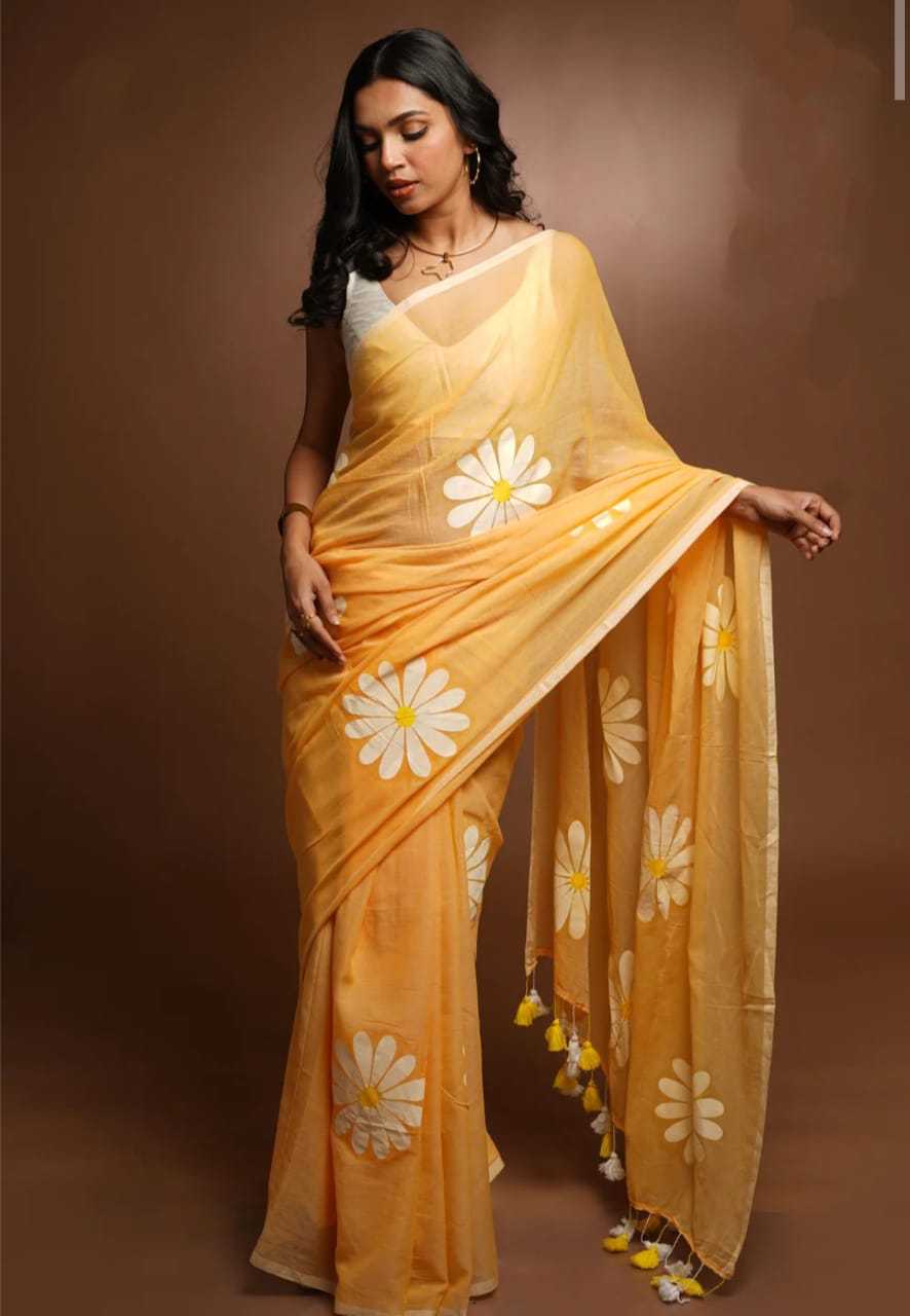 YNF LINEN VAD 19 SAREES WHOLESALE FANCY PRINTED COTTON LINEN SAREES EMANUFACTURER