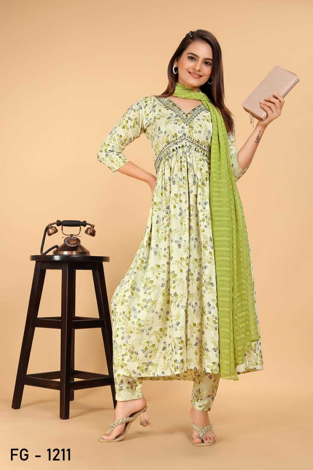 YNF PURE COTTON KSB 1212 SUITS & DRESSES WHOLESALE PRINTED COTTON ANARKALI SUITS MANUFACTURER