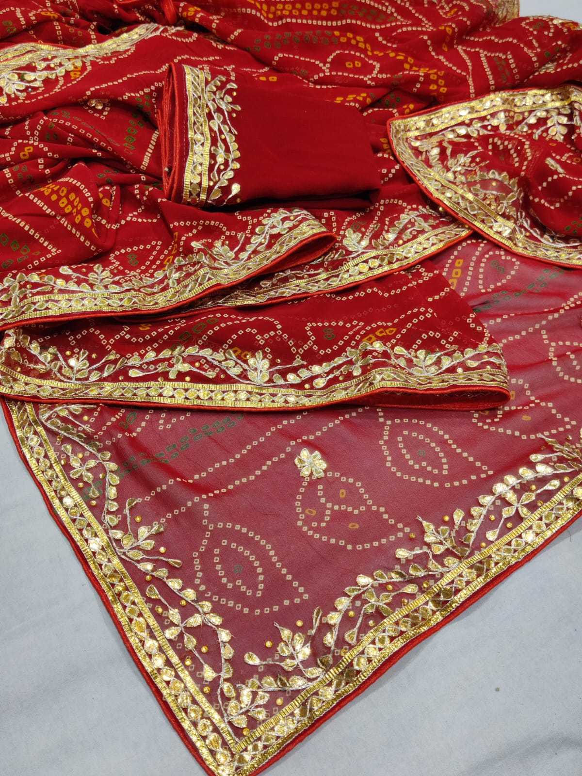 YNF PURE JORHAT NSD 36 SAREES WHOLESALE GOTA PATTI BANDHANI RAJASTHANI SAREES MANUFACTURER