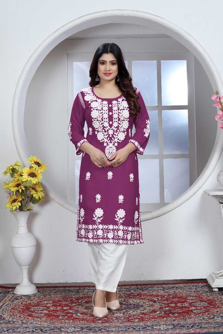 YNF RAYON RMD 52 KURTIS WHOLESALE RAYON KURTIS WITH BOTTOM EMBROIDERED KURTIS MANUFACTURER