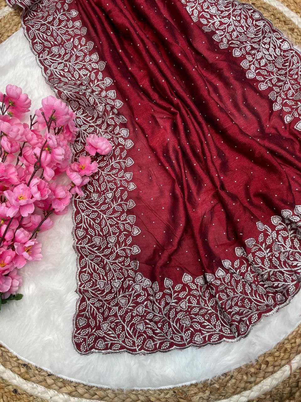 YNF SOFT VICHITRA RMP 412 SAREES WHOLESALE FANCY EMBROIDERED SAREES MANUFACTURER