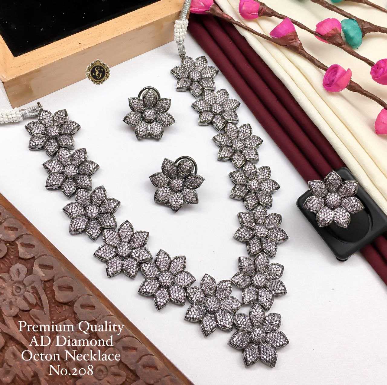 YNF AD DIAMOND ROSE13 WOMENS JEWELLERY WHOLESALE AD DIAMOND NECKLACE MANUFACTURER