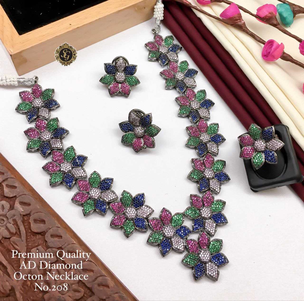 YNF AD DIAMOND ROSE19 WOMENS JEWELLERY WHOLESALE AD DIAMOND NECKLACE MANUFACTURER