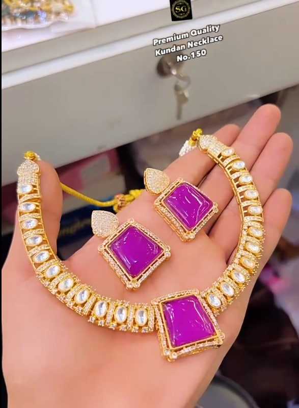 YNF BRASS KUNDAN 40 WOMENS JEWELLERY WHOLESALE KUNDAN NECKLACE SET MANUFACTURER