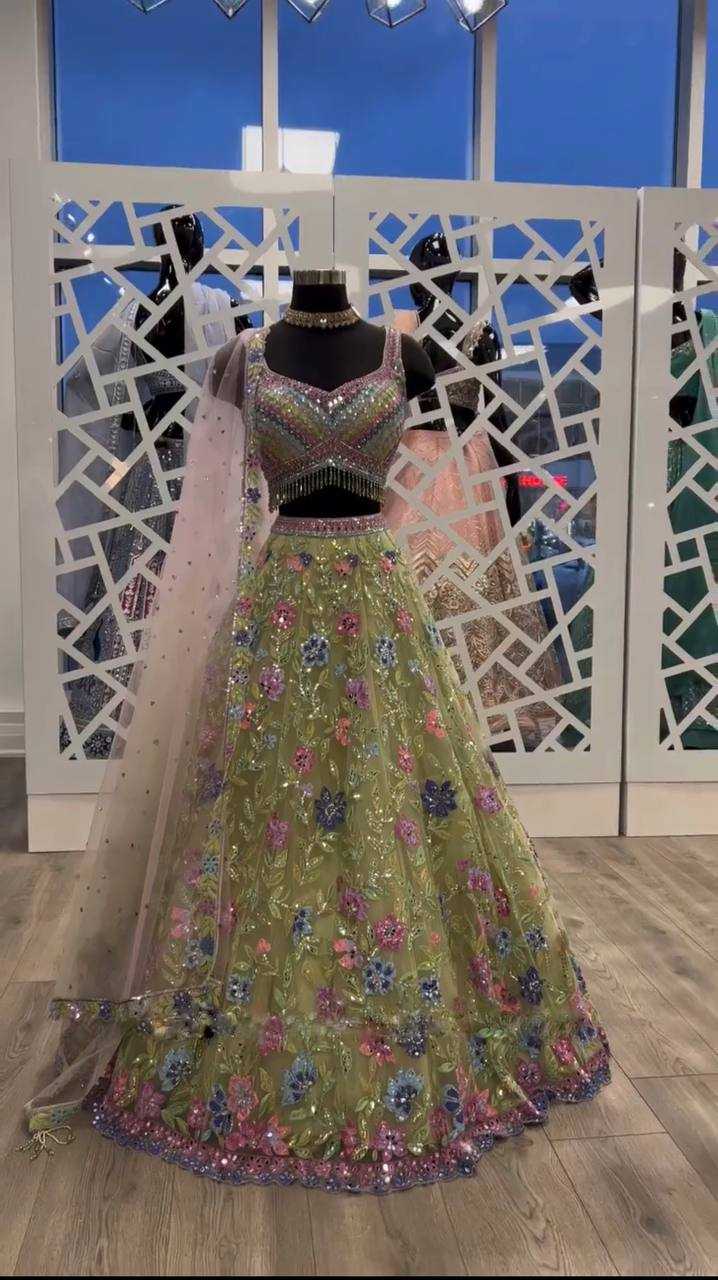 YNF BUTTERFLY NET RIN108 1585 LEHENGA WHOLESALE WEDDING, NET FANCY,EMBROIDERY LEHENGA MANUFACTURER