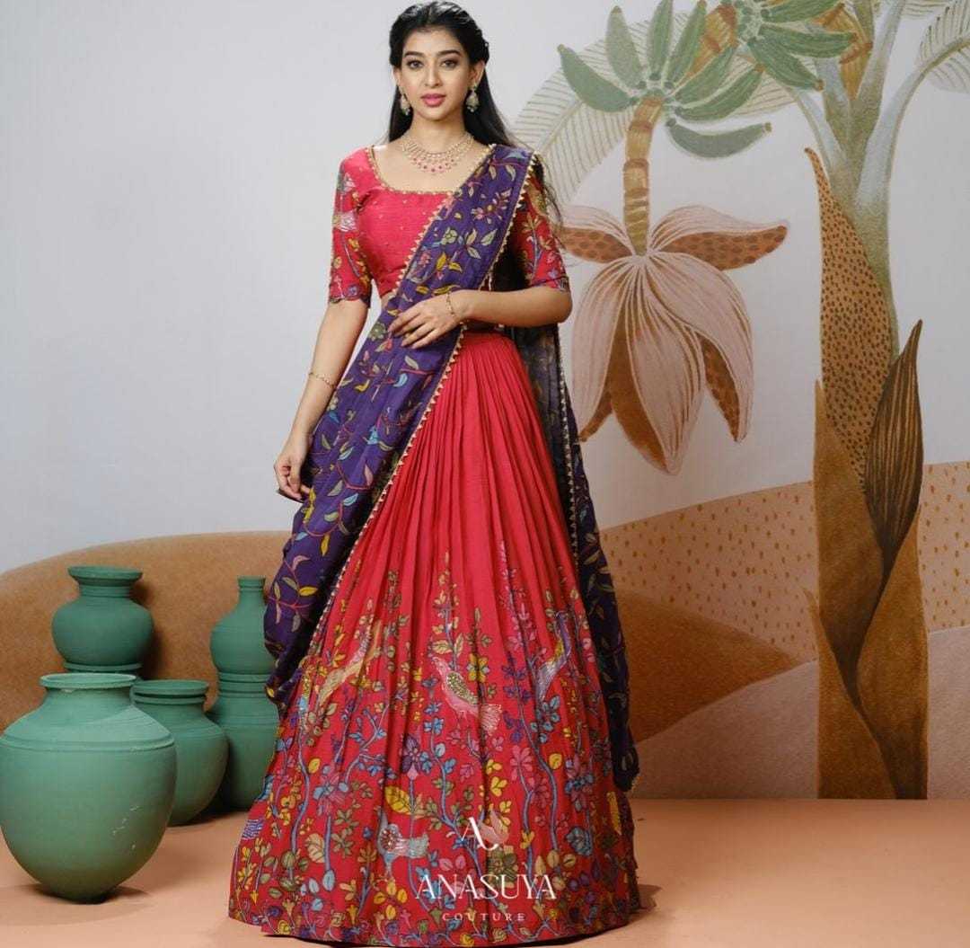 YNF CHINON SILK KESH108 5582 LEHENGAS WHOLESALE KALAMKARI FANCY TRADITIONAL LEHENGAS MANUFACTURER