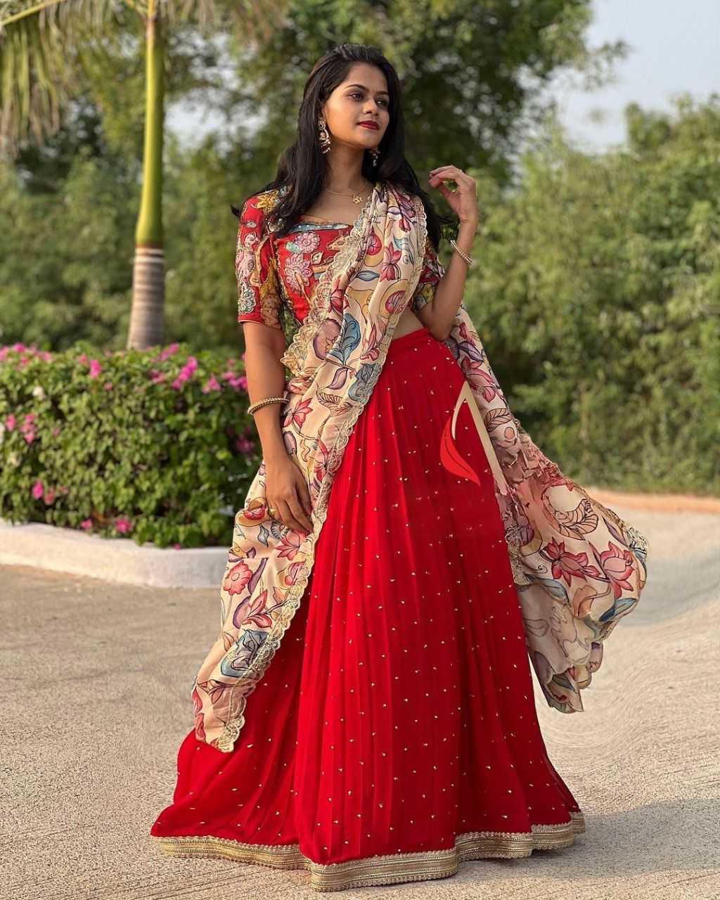 YNF CHINON SILK KESH108 5620 LEHENGAS WHOLESALE SILK PRINTED EMBROIDERED LEHENGAS MANUFACTURER