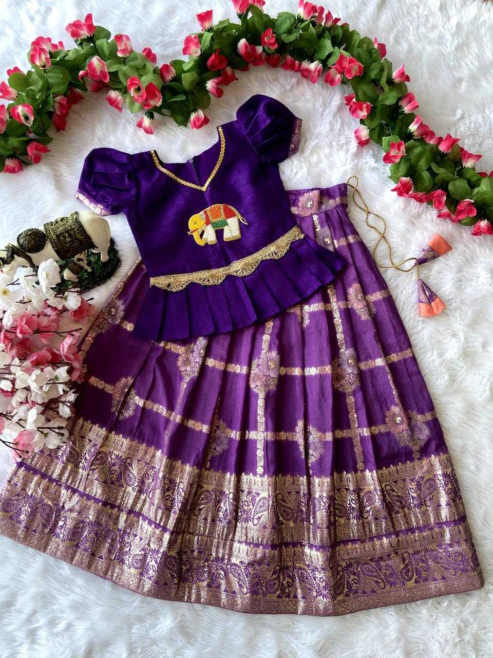 YNF DOLA SILK RIN192 8027 KIDS WEAR WHOLESALE KIDS LEHENGAS MANUFACTURER