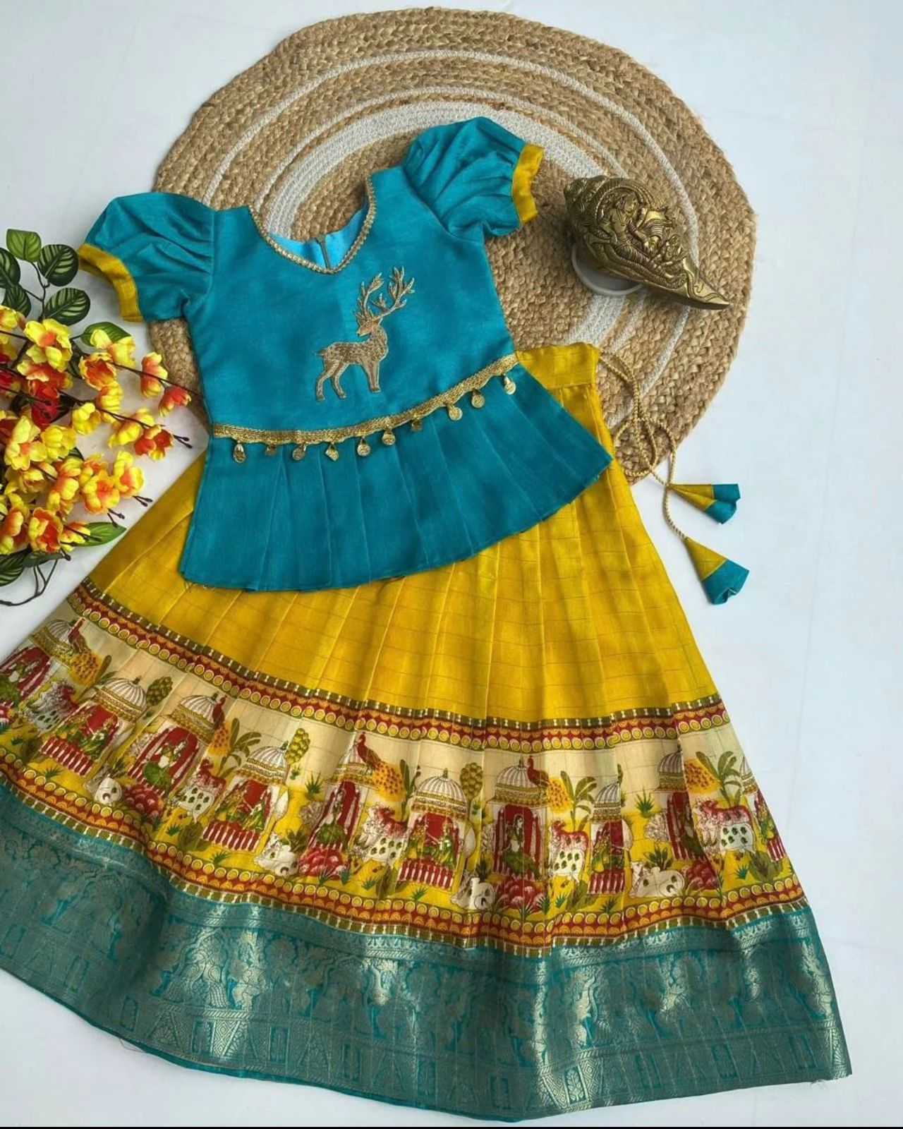 YNF DOLA SILK RIN192 8039 KIDS WEAR WHOLESALE KIDS LEHENGAS MANUFACTURER