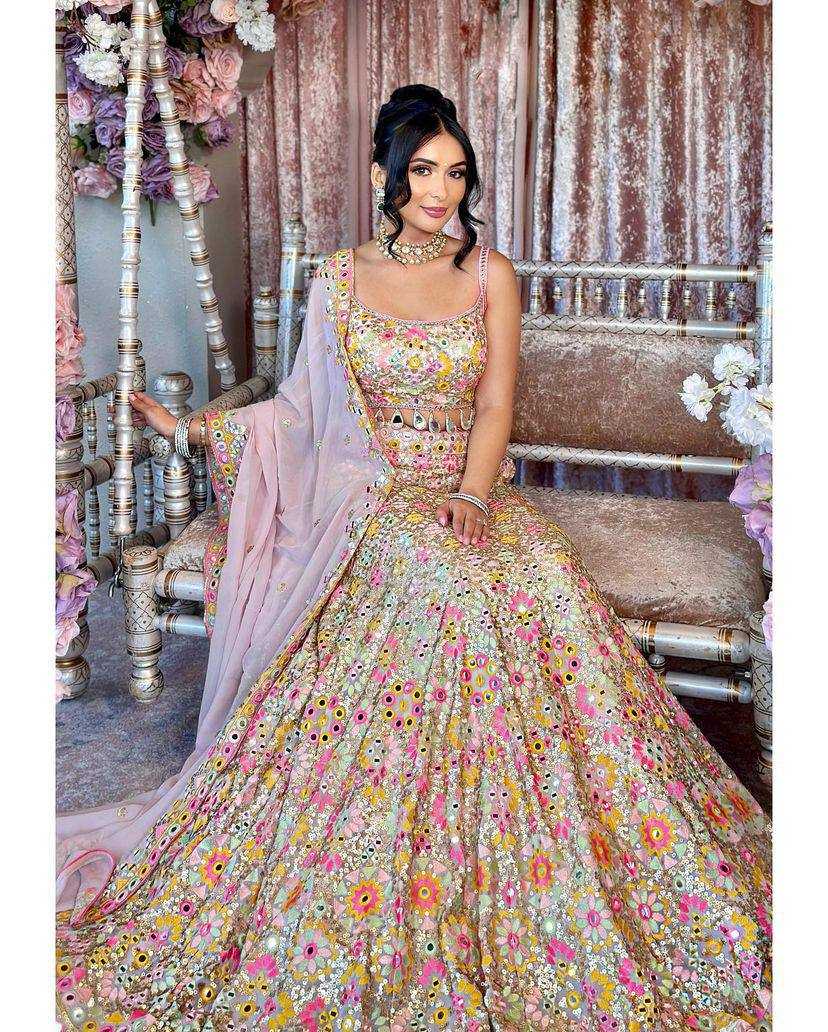 YNF FAUX GEORGETTE RIN108 1643 LEHENGAS WHOLESALE DESIGNER TRADITIONAL EMBROIDERED LEHENGAS MANUFACTURER