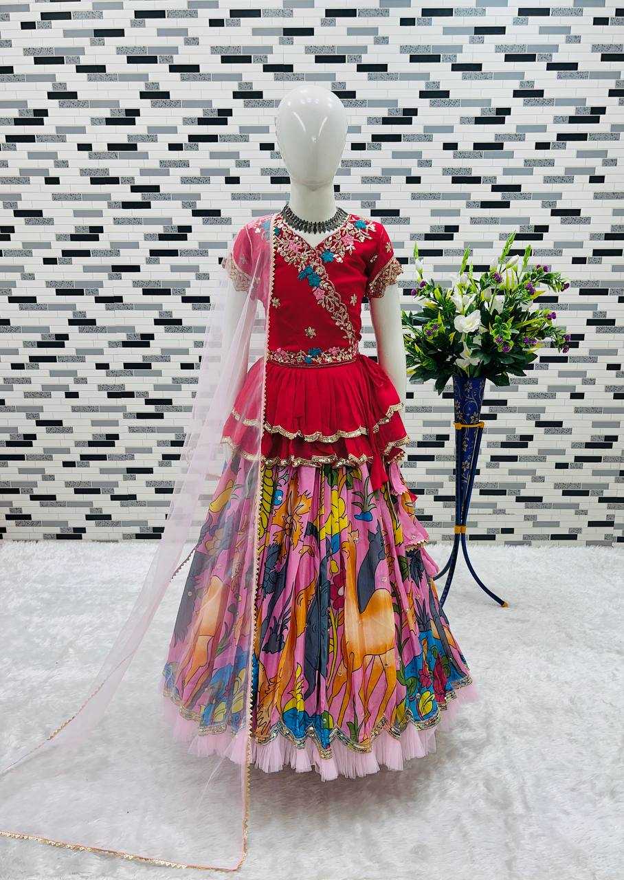 YNF FAUX GEORGETTE RIN154 187 KIDS WEAR WHOLESALE KIDS LEHENGAS MANUFACTURER