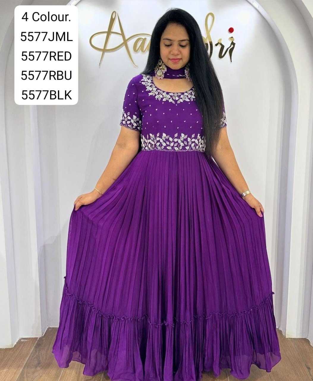 YNF GEORGETTE KESH108 5577 GOWNS WHOLESALE FANCY PARTY LONG GOWNS MANUFACTURER