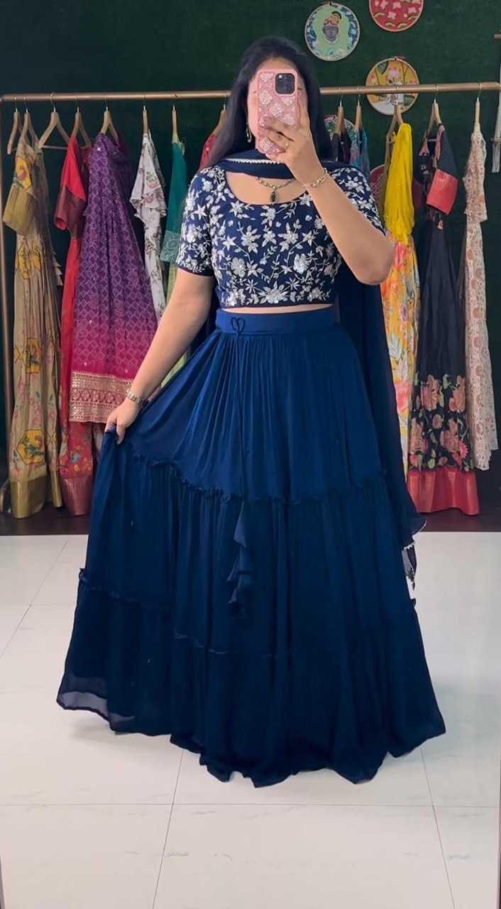 YNF GEORGETTE KESH108 5590 LEHENGAS WHOLESALE EMBROIDERED FANCY TRADITIONAL LEHENGAS MANUFACTURER