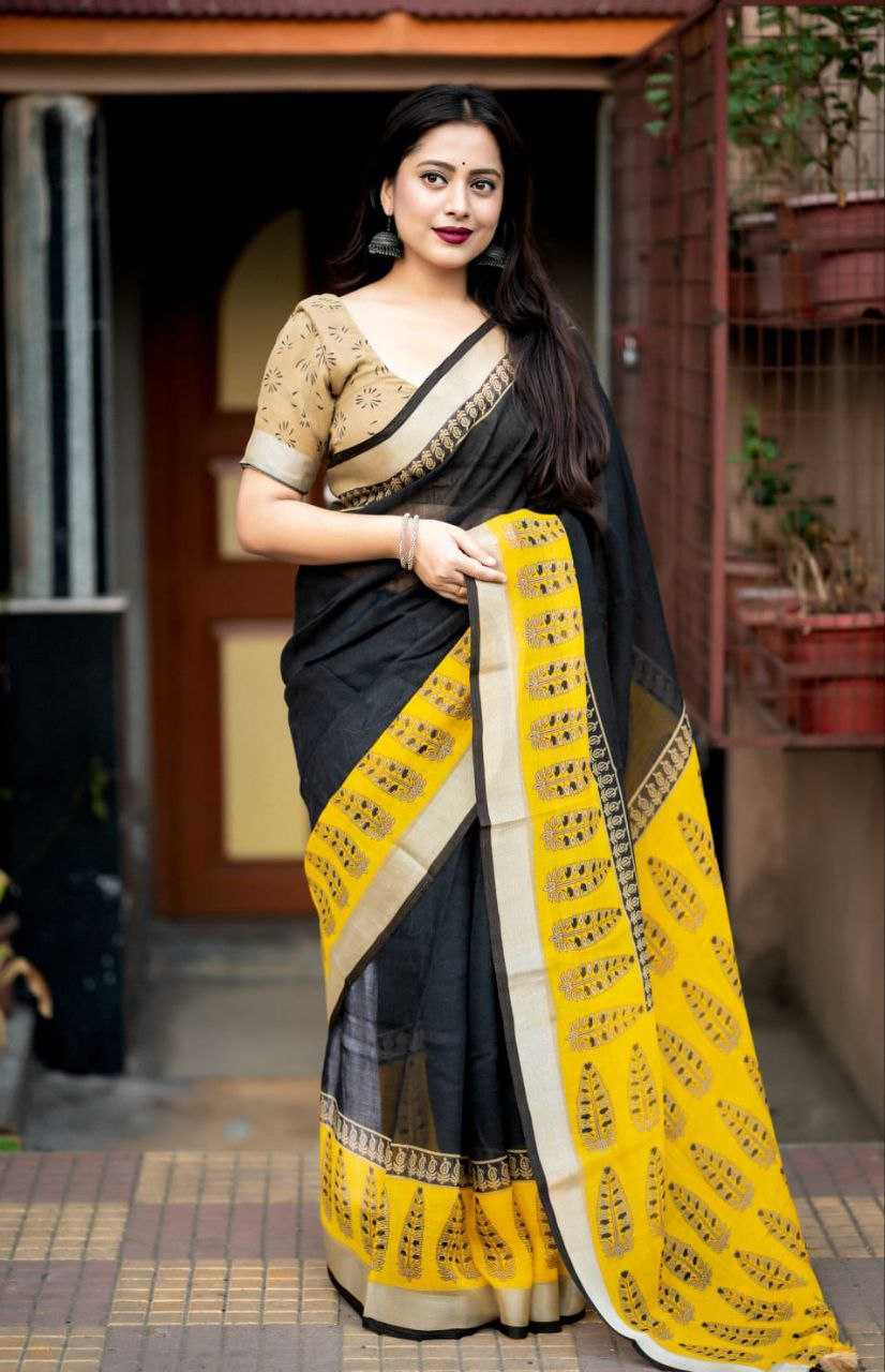 YNF LINEN KESH118 134 SAREES WHOLESALE LADIES PRINTED COTTON LINEN ZARI BORDER SAREES MANUFACTURER