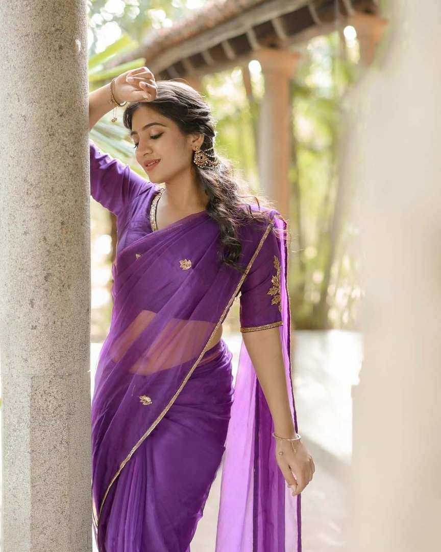 YNF ORGANZA RIN105 JAMUN SAREES WHOLESALE ORGANZA SEQUENCE HAND WORK BUTTA SAREES MANUFACTURER