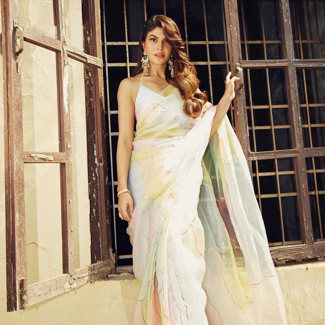 YNF ORGANZA RIN141 1471 SAREES WHOLESALE ORGANZA FANCY SEQUENCE JACQUELINE FERNANDEZ SAREES MANUFACTURER