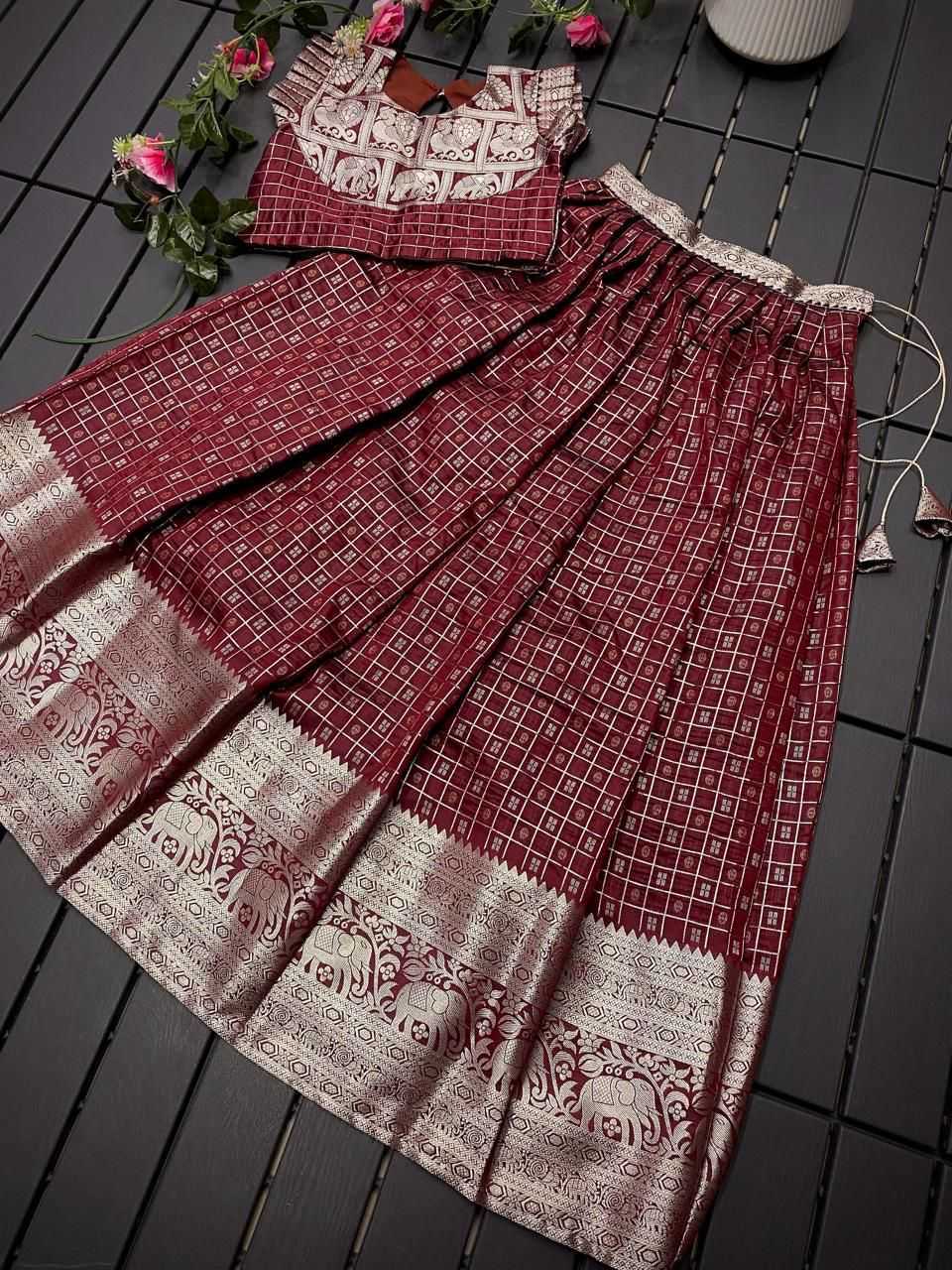 YNF SOFT SILK RIN192 7954 KIDS WEAR WHOLESALE KIDS LEHENGAS MANUFACTURER