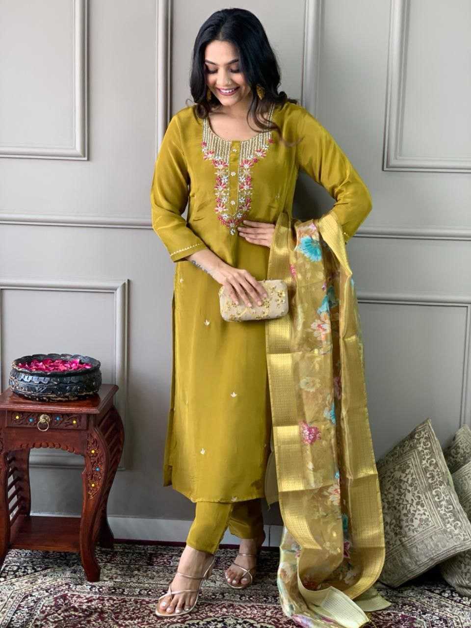 YNF VISCOSE CHANDERI RIN174 APOORVA SUITS & DRESSES WHOLESALE LADIES EMBROIDERY LADIES SILK PARTY WEAR CHANDERI SUITS MANUFACTURER