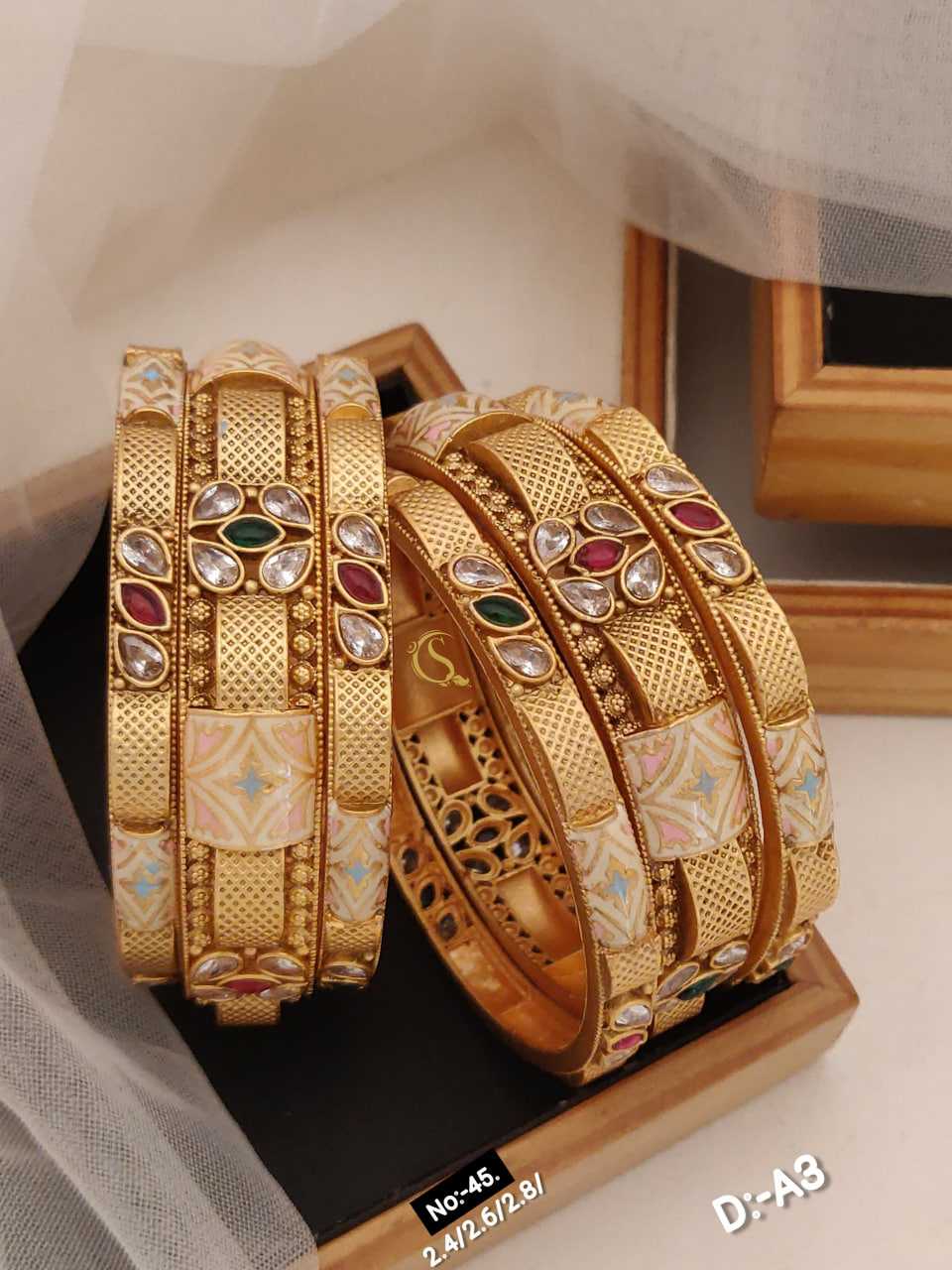 YNF BRASS 144A WOMENS JEWELLERY WHOLESALE RAJWADI BANGLES MANUFACTURER