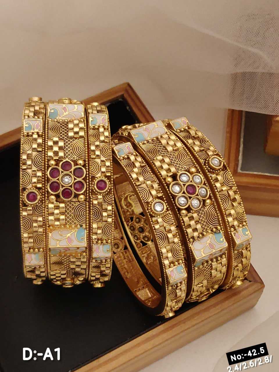 YNF BRASS 145A WOMENS JEWELLERY WHOLESALE RAJWADI BANGLES MANUFACTURER