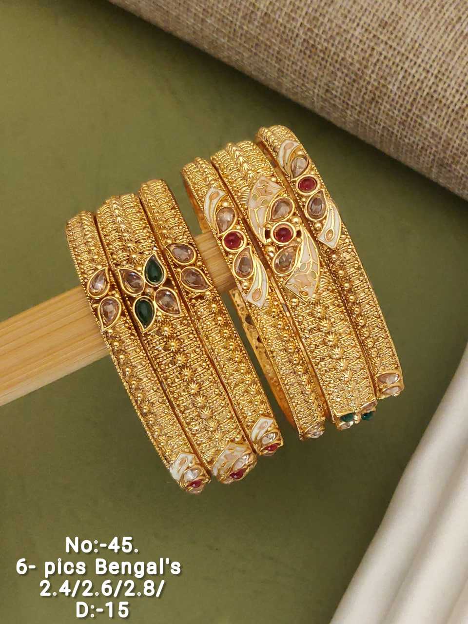 YNF BRASS 146A WOMENS JEWELLERY WHOLESALE RAJWADI BANGLES MANUFACTURER