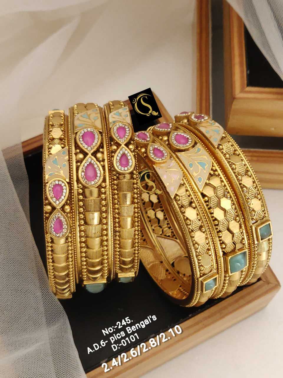 YNF BRASS 154A WOMENS JEWELLERY WHOLESALE RAJWADI BANGLES MANUFACTURER