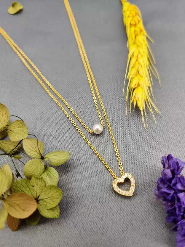 YNF BRASS KESH191 KAC282 WOMENS JEWELLERY WHOLESALE WOMEN CHAIN CHAIN PENDANT SET GOLD CHAIN FASHION PENDANT MANUFACTURER